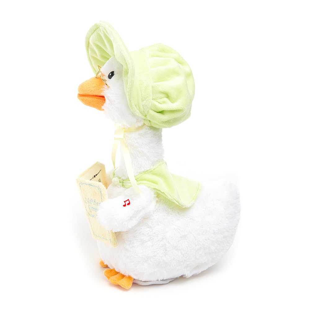 Cuddle Barn Mother Goose Read-Along (Sage) | Animated Bird Plush Recites 7 Nursery Rhymes + Board Book - 14 inches
