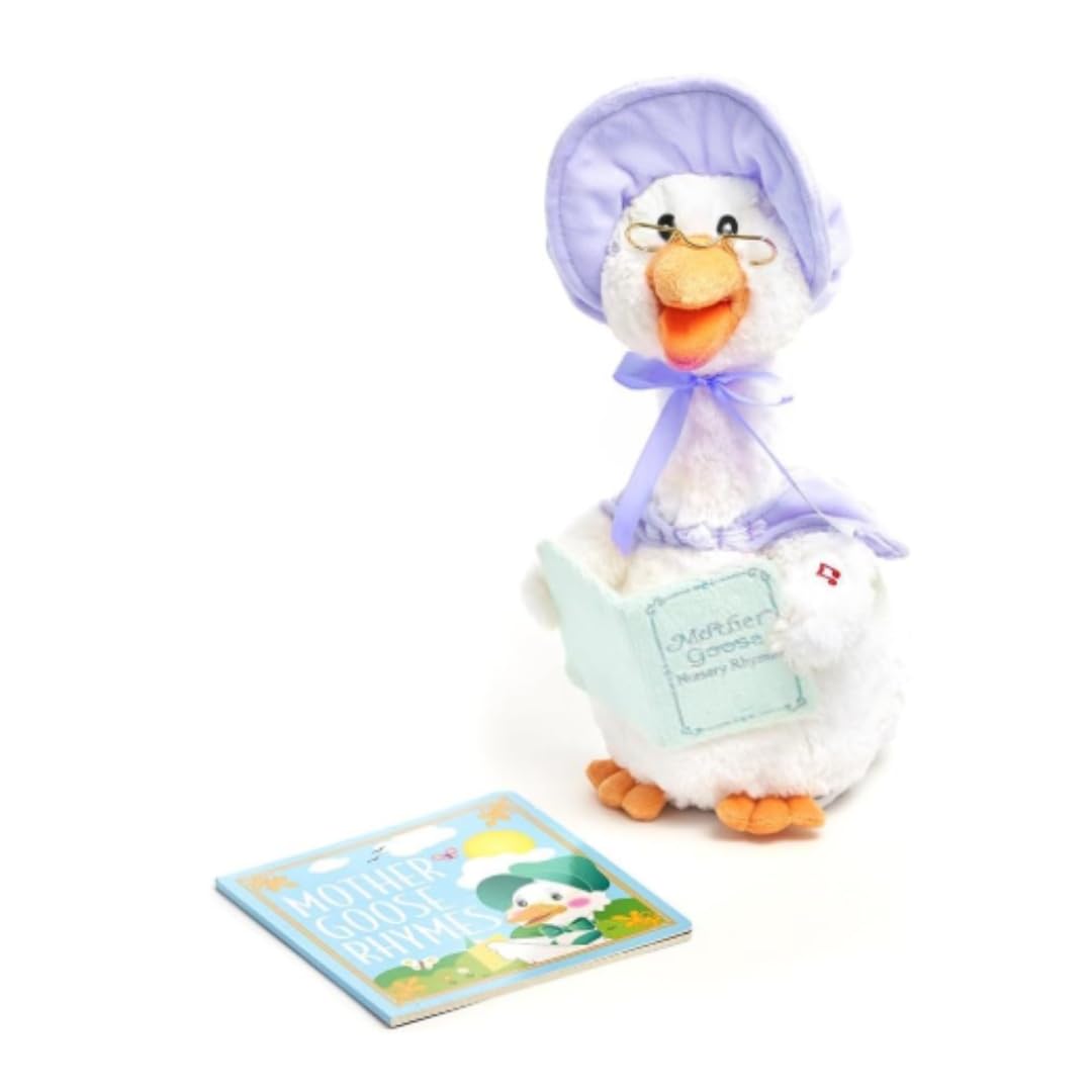 Cuddle Barn Mother Goose Read-Along (Periwinkle) – Animated Plush Recites 7 Nursery Rhymes