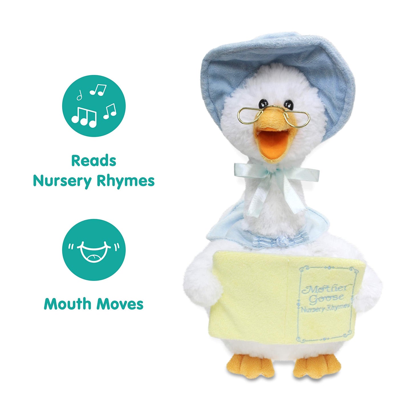 Cuddle Barn Mother Goose Animated 14-Inch Plush - Talking Storytelling Toy for Kids