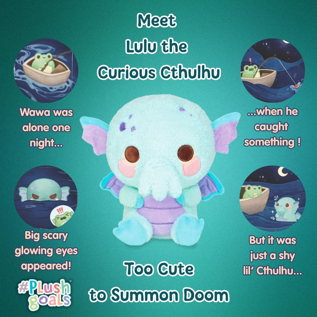 Cuddle Barn PlushGoals - Lulu The Curious Cthulhu | 10-Inch Cute Kawaii Soft Plush