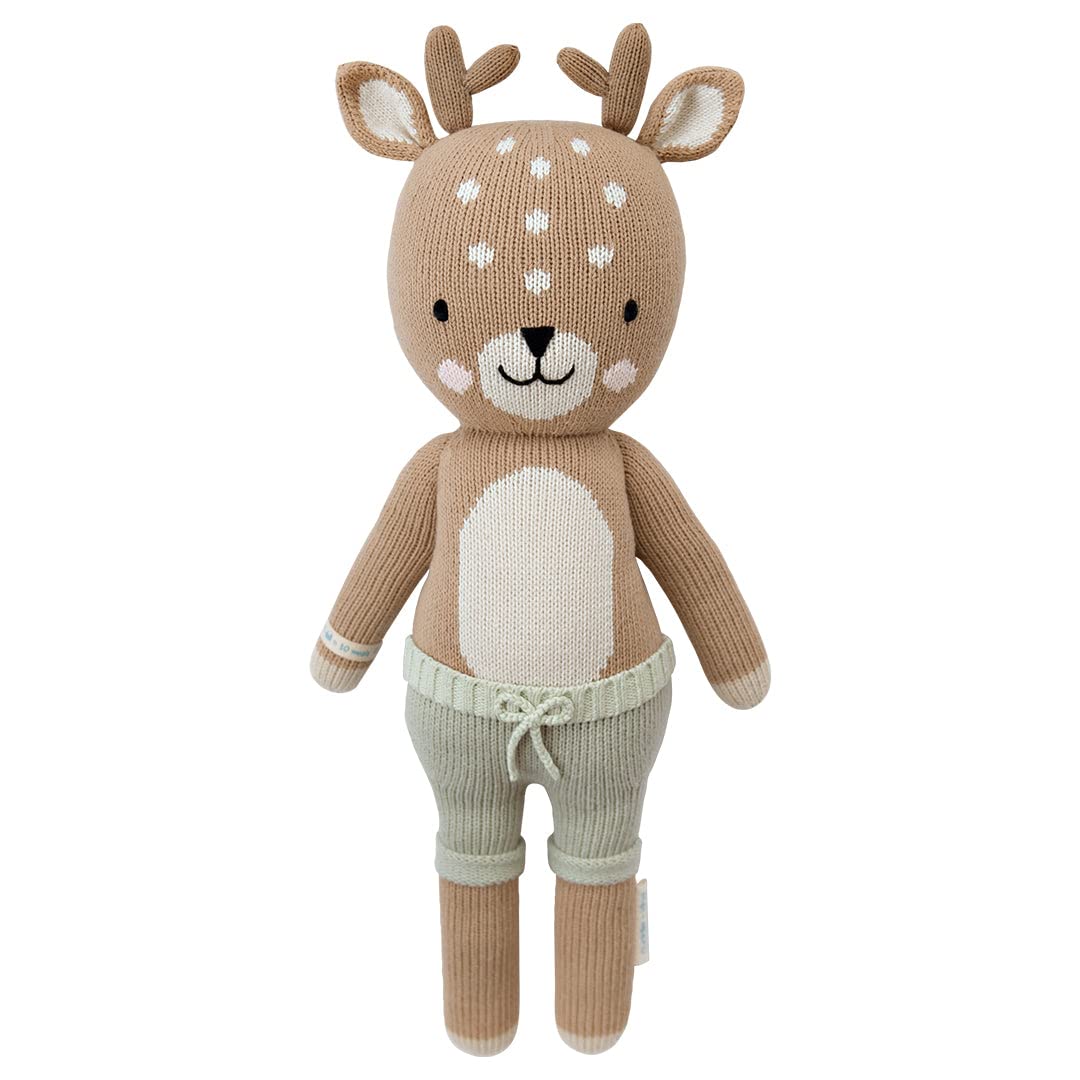 cuddle + kind Elliott The Fawn 20-Inch Hand-Knit Doll - 1 Doll = 10 Meals, Fair Trade, Heirloom Quality