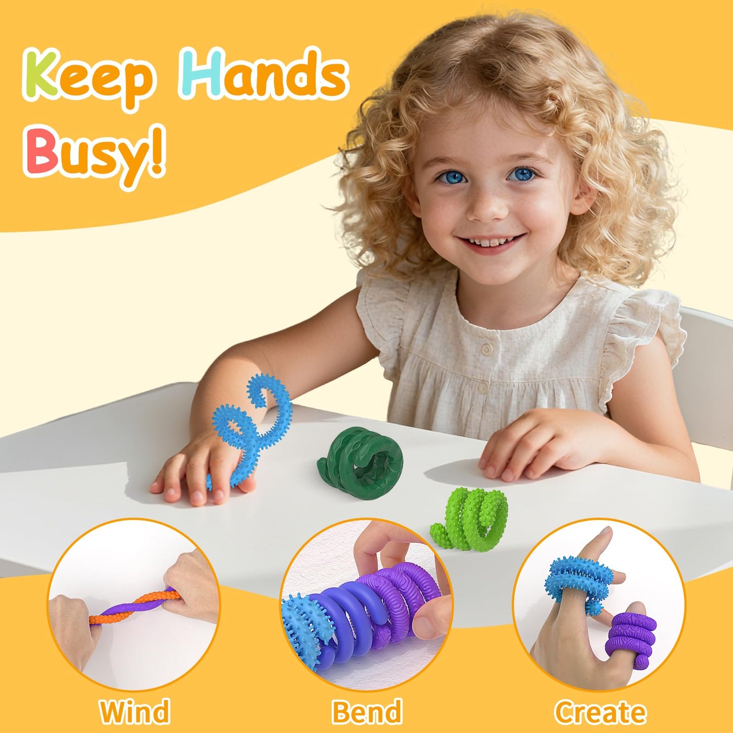 CulivnFud Fidget Toys Sensory Sticks (8 Pack) — Textured Silicone for Calm
