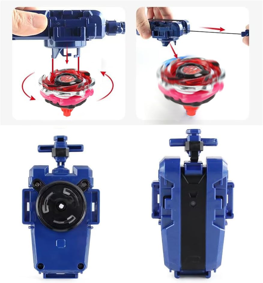 Cunjxtan Burst Gyro All-in-One Portable Battle Arena – 4 Tops, 2 Launchers, 2 Handles (CX01-4A)