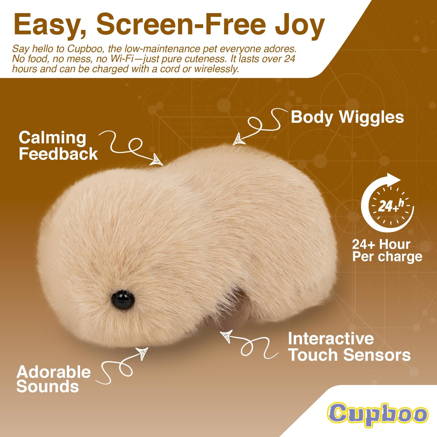 cupboo Interactive AI Plush Companion – Privacy-Safe Smart Robotic Pet (Khaki)