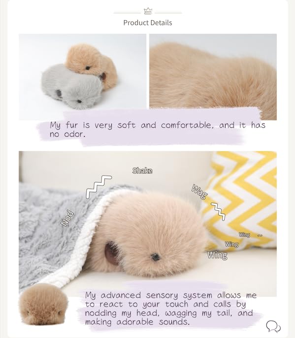 cupboo Interactive AI Plush Companion – Privacy-Safe Smart Robotic Pet (Khaki)