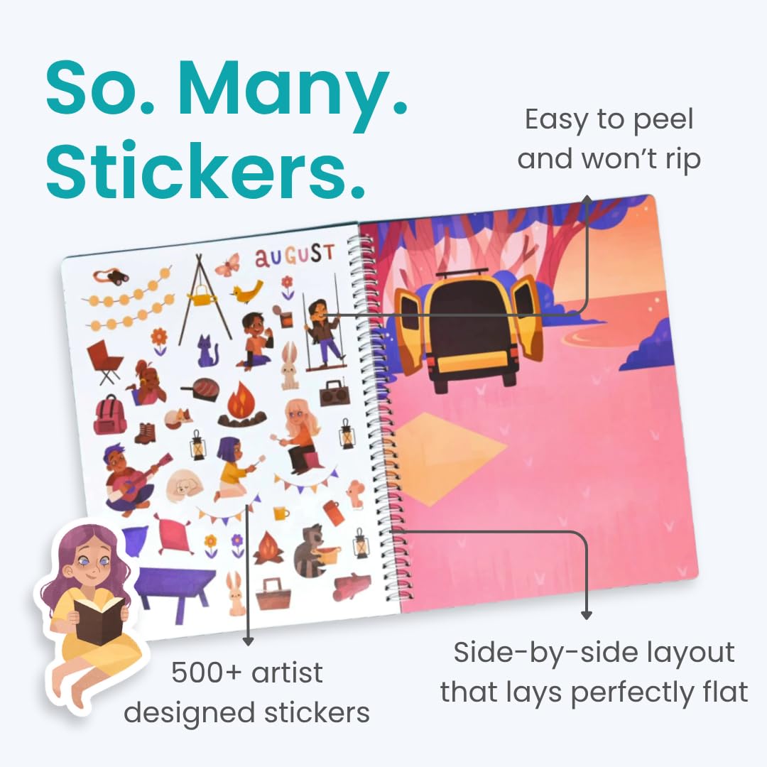 Cupkin 12 Months of The Year Sticker Book | 500+ Stickers & 12 Coloring Pages for Ages 2–8