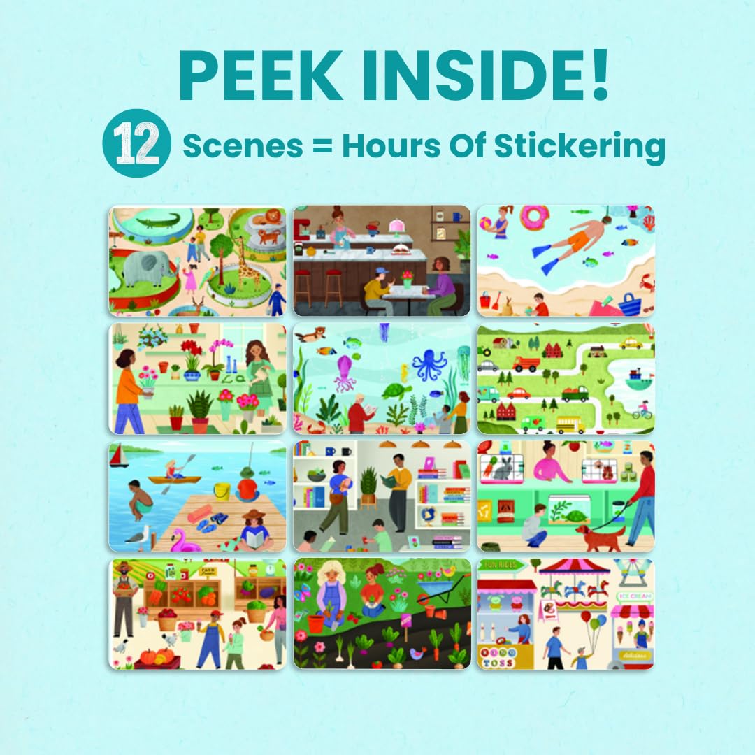 Cupkin All Around Town Sticker Book | 500+ Stickers, 12 Scenes, Coloring Pages for Kids 2-8