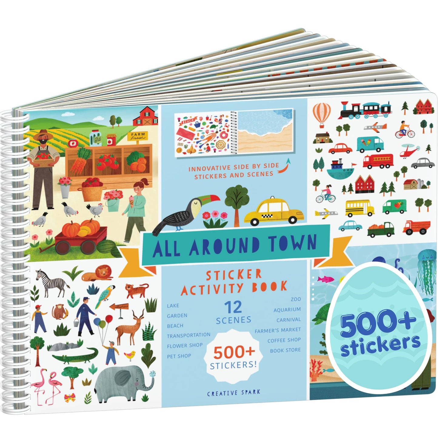 Cupkin All Around Town Sticker Book | 500+ Stickers, 12 Scenes, Coloring Pages for Kids 2-8