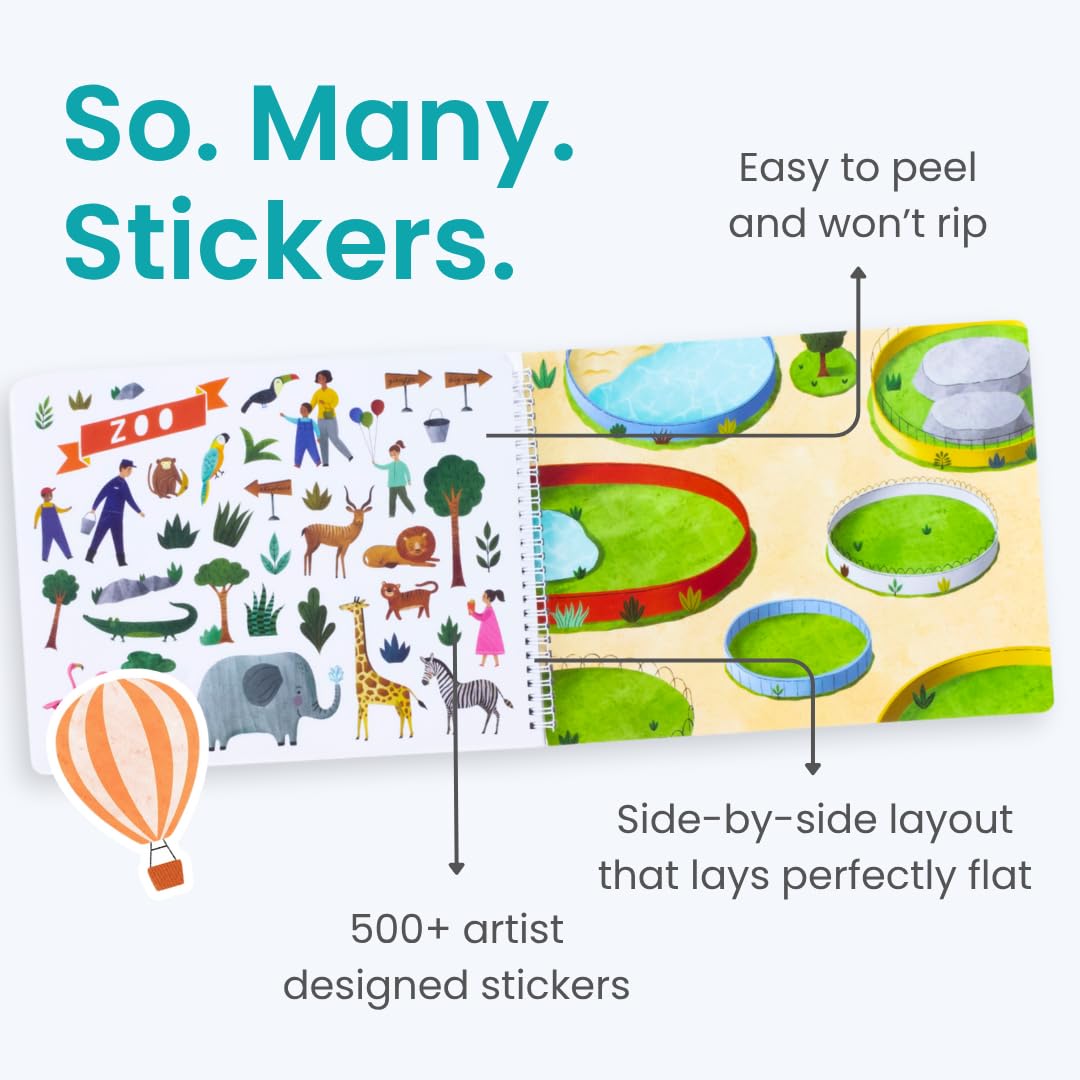 Cupkin All Around Town Sticker Book | 500+ Stickers, 12 Scenes, Coloring Pages for Kids 2-8