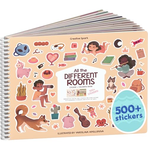 Cupkin All The Rooms Sticker Book — 500+ Stickers, 12 Coloring Pages