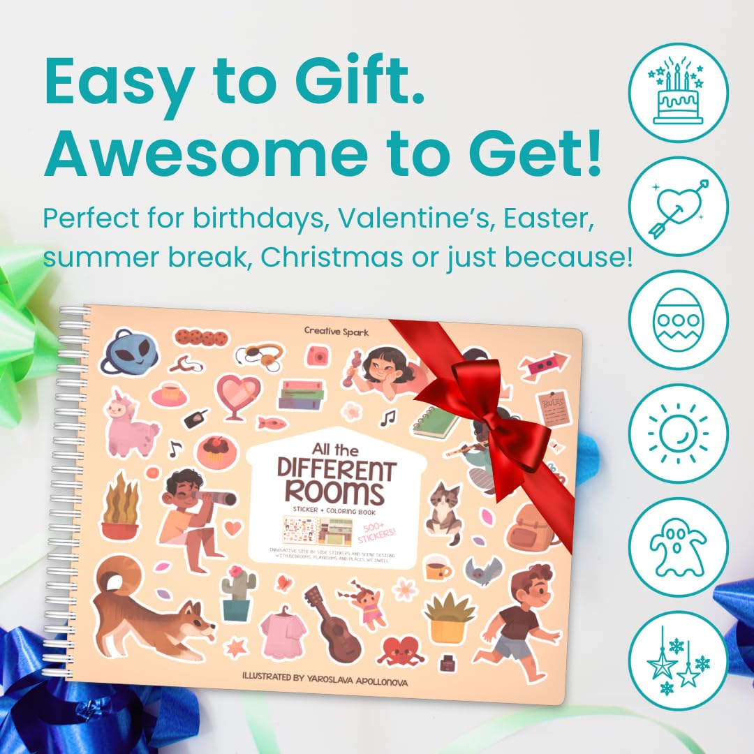 Cupkin All The Rooms Sticker Book — 500+ Stickers, 12 Coloring Pages