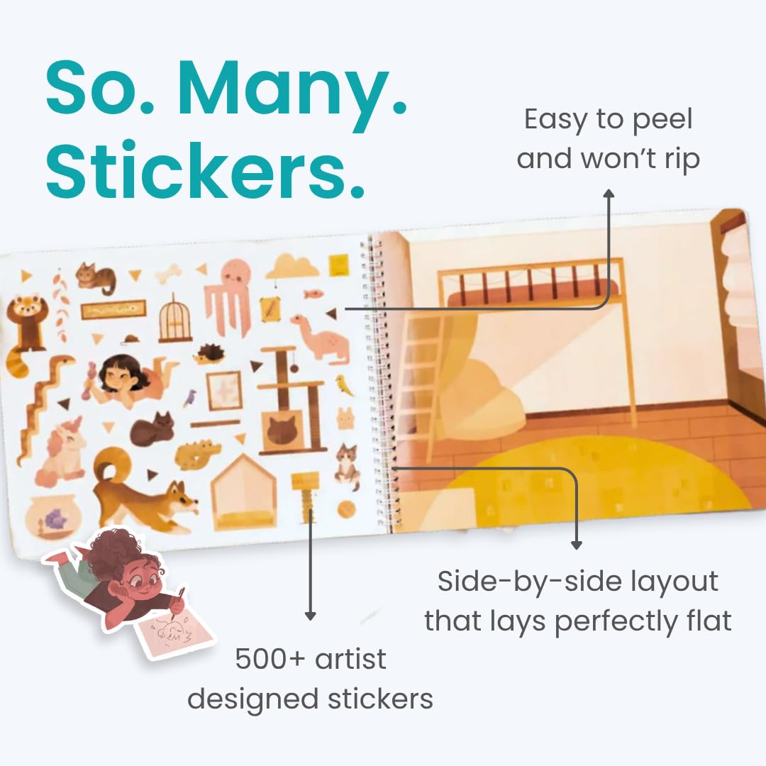 Cupkin All The Rooms Sticker Book — 500+ Stickers, 12 Coloring Pages