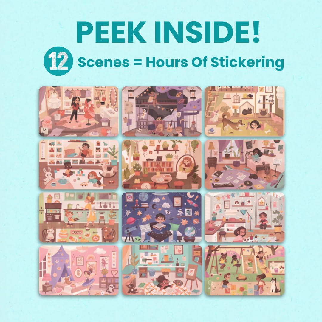 Cupkin All The Rooms Sticker Book — 500+ Stickers, 12 Coloring Pages