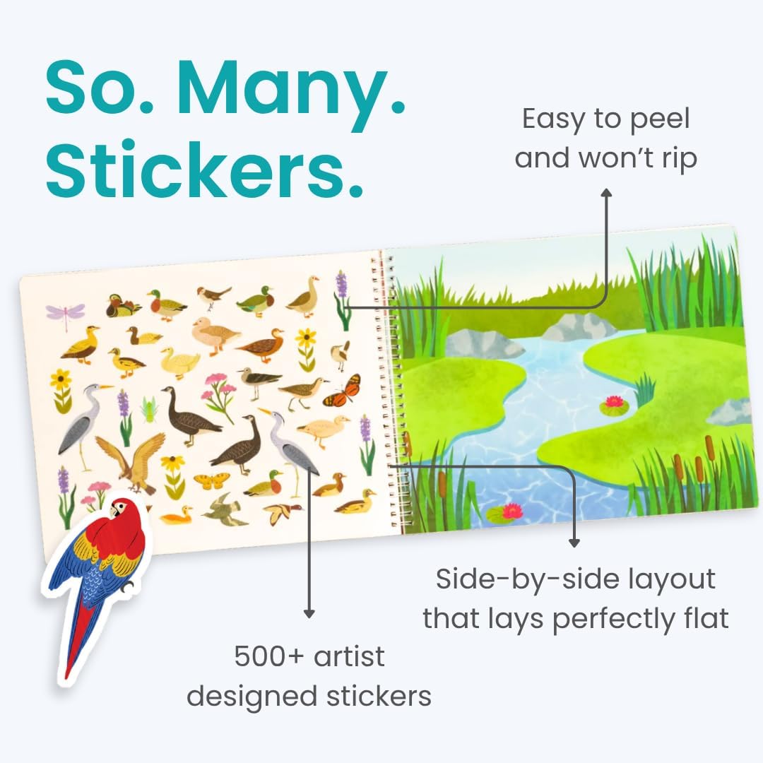 Cupkin Bird Sticker Book: 500+ Stickers, 12 Scenes & 12 Coloring Pages for Kids 2–8 | Travel Activity