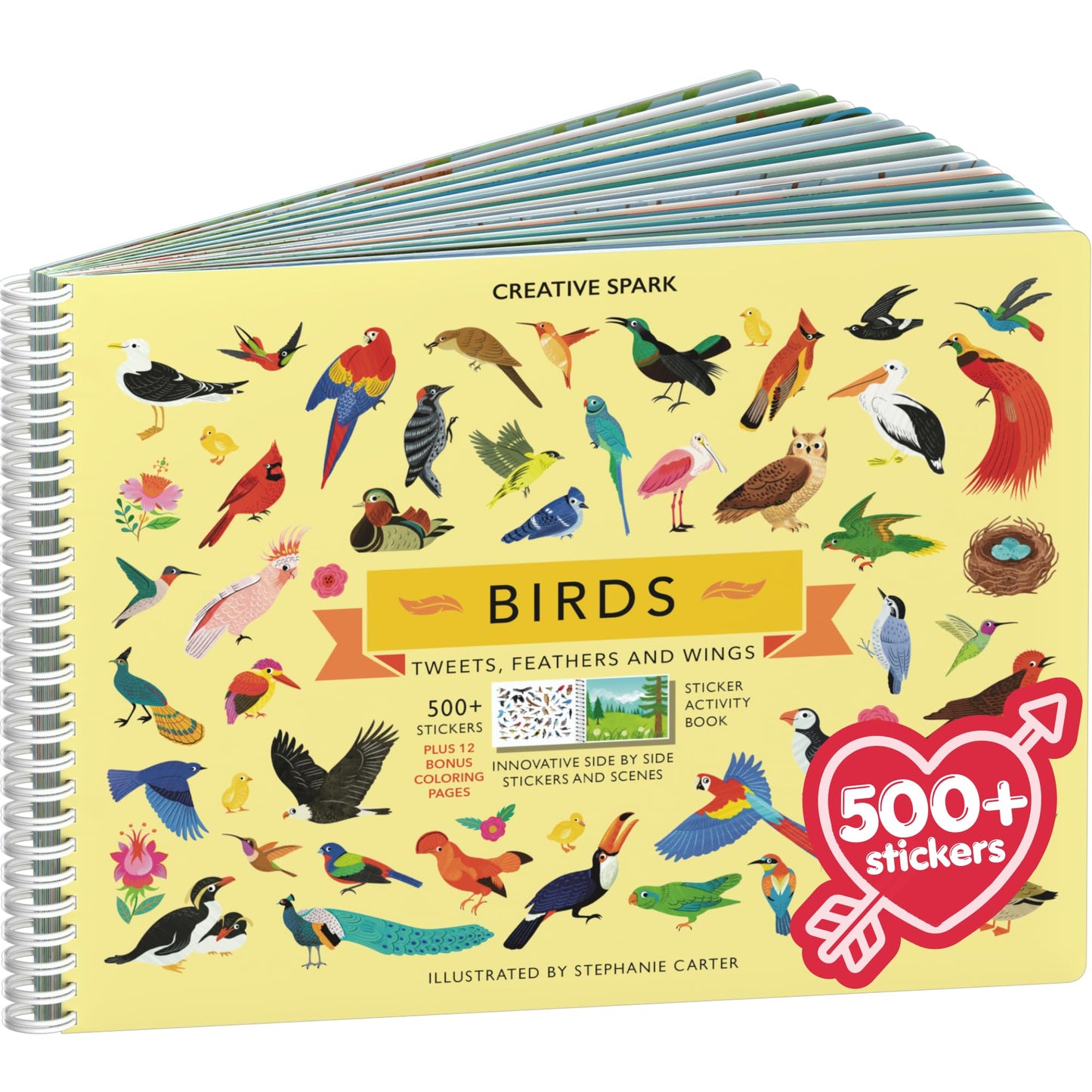 Cupkin Bird Sticker Book: 500+ Stickers, 12 Scenes & 12 Coloring Pages for Kids 2–8 | Travel Activity