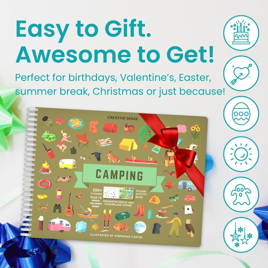 Cupkin Camping Sticker Book: 500+ Stickers & 12 Coloring Pages for Kids 2-8