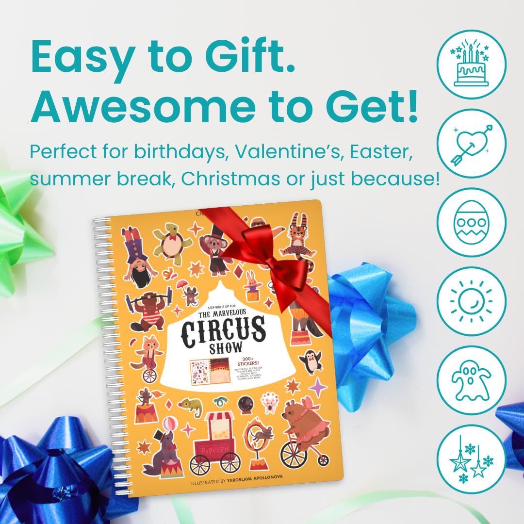 Cupkin Circus Show Sticker Book – 300+ Stickers for Travel & Play