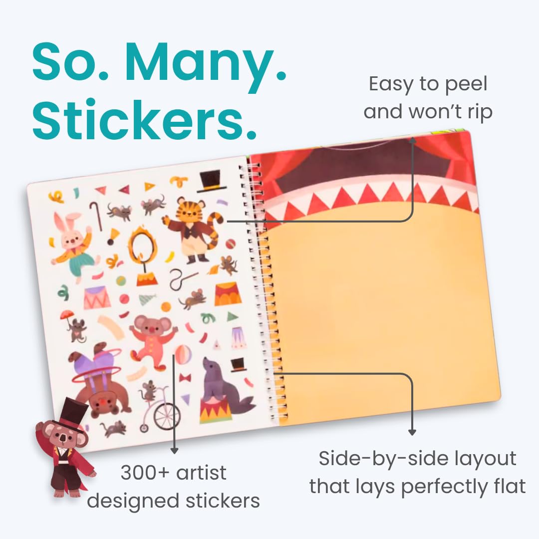 Cupkin Circus Show Sticker Book – 300+ Stickers for Travel & Play