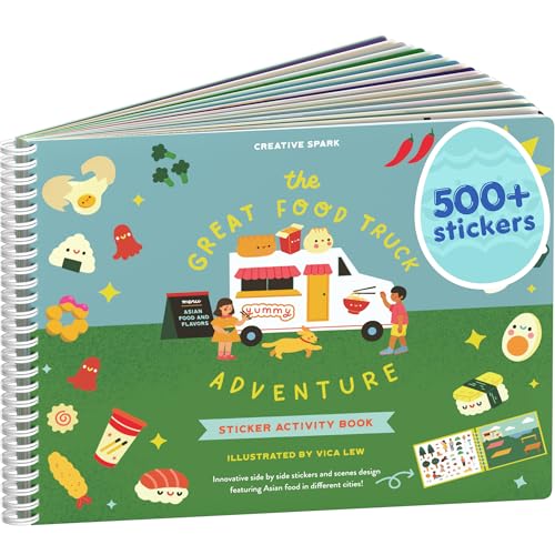 Cupkin Food Truck Adventure Sticker Book | 500+ Stickers, 12 Scenes & Coloring Pages for Kids 2-8