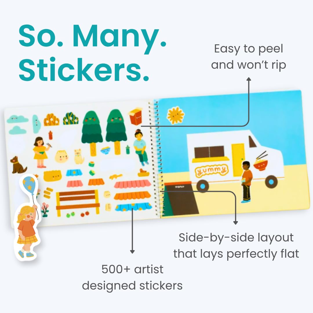 Cupkin Food Truck Adventure Sticker Book | 500+ Stickers, 12 Scenes & Coloring Pages for Kids 2-8