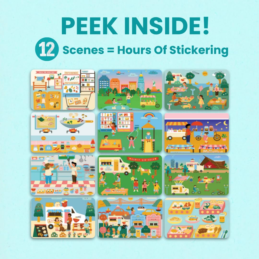 Cupkin Food Truck Adventure Sticker Book | 500+ Stickers, 12 Scenes & Coloring Pages for Kids 2-8