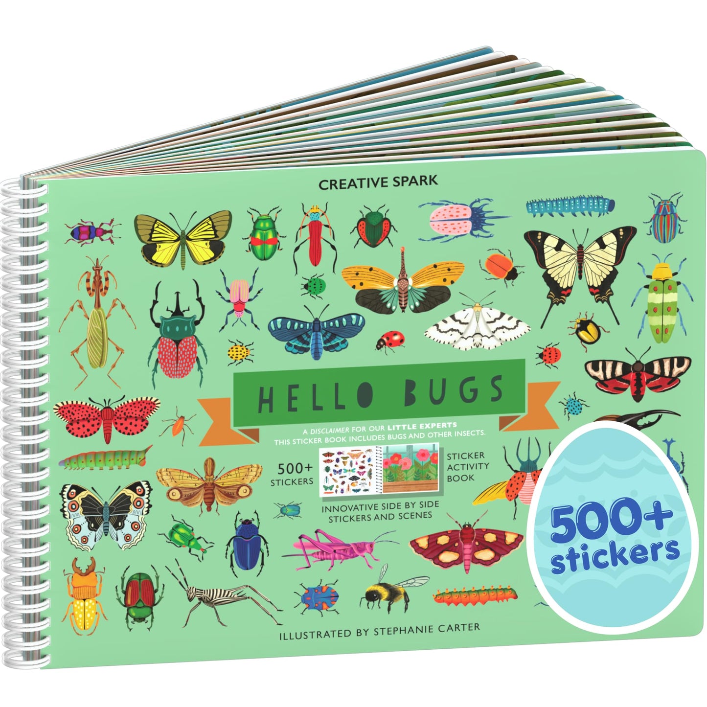 Cupkin Hello Bugs Sticker Book for Kids | 500+ Stickers, 12 Scenes & 12 Coloring Pages