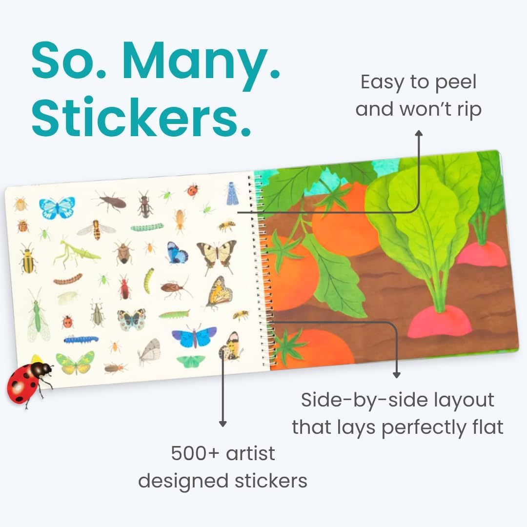 Cupkin Hello Bugs Sticker Book for Kids | 500+ Stickers, 12 Scenes & 12 Coloring Pages