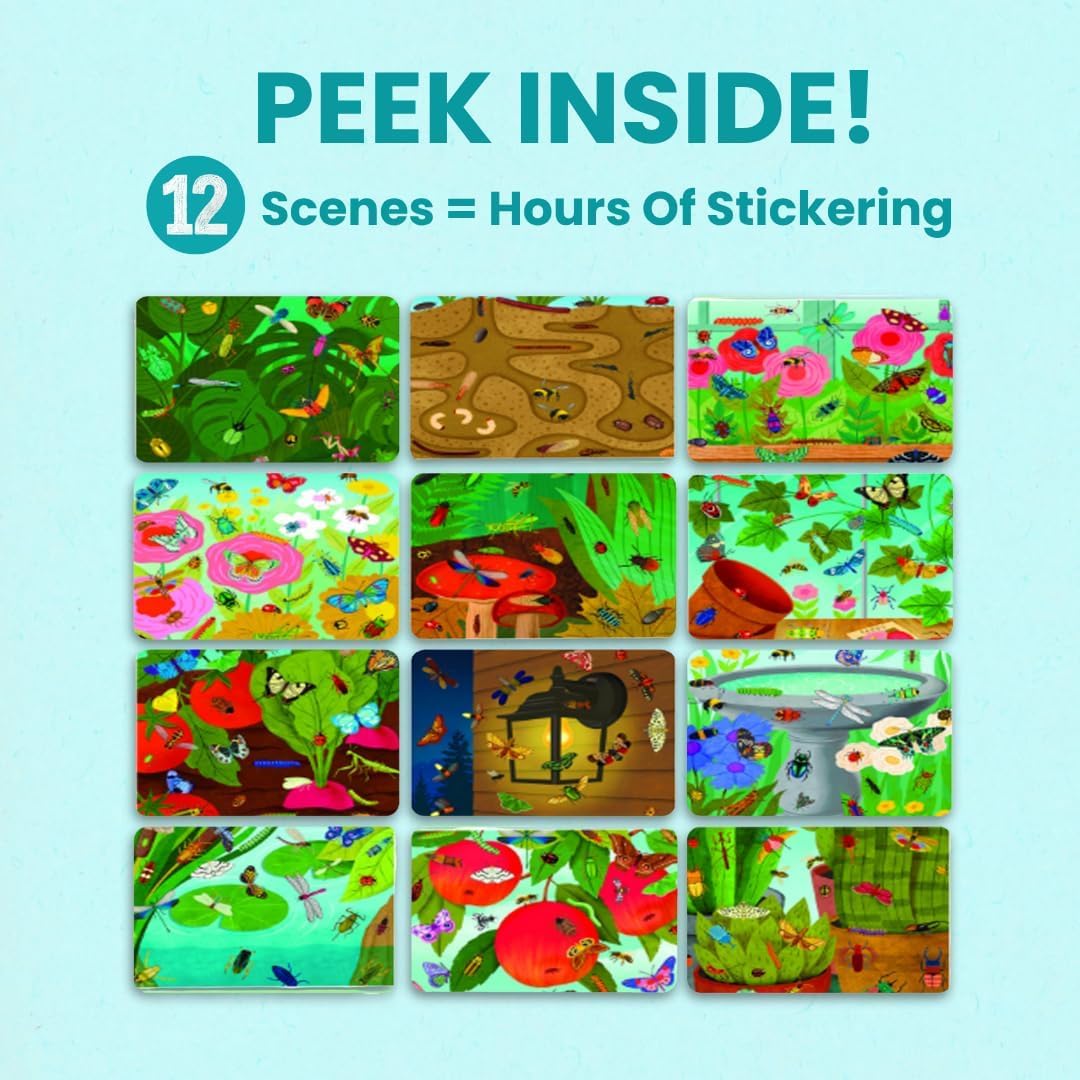 Cupkin Hello Bugs Sticker Book for Kids | 500+ Stickers, 12 Scenes & 12 Coloring Pages