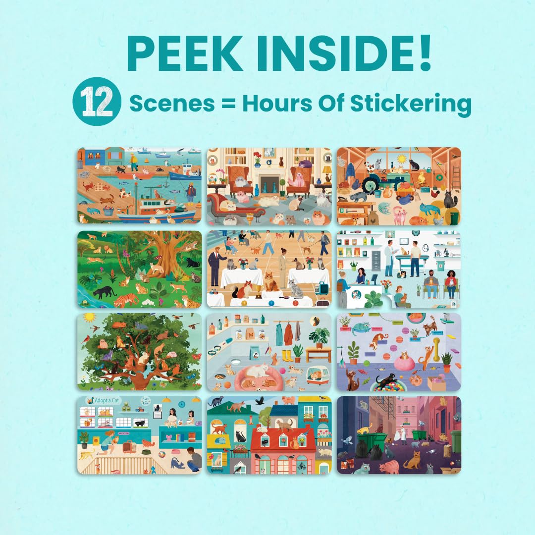 Cupkin Hello Cats Sticker Book – 500+ Stickers & 12 Coloring Pages for 2-8 Years