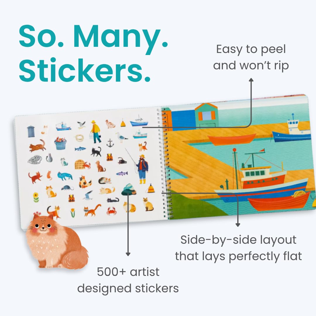 Cupkin Hello Cats Sticker Book – 500+ Stickers & 12 Coloring Pages for 2-8 Years