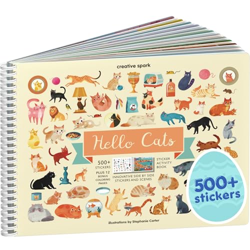 Cupkin Hello Cats Sticker Book – 500+ Stickers & 12 Coloring Pages for 2-8 Years