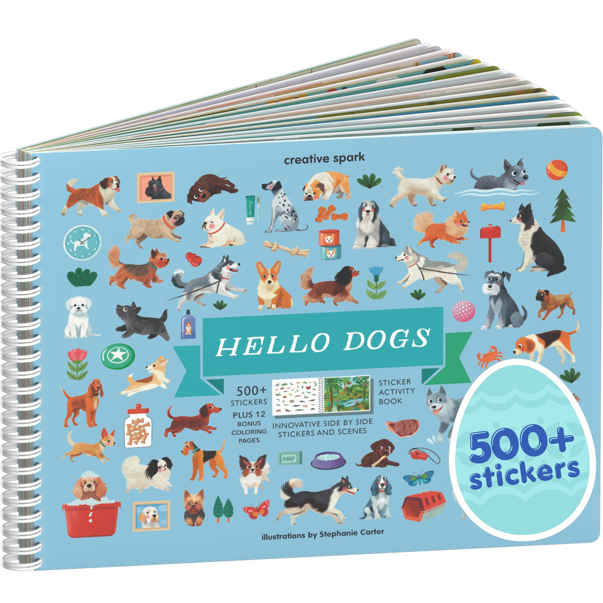 Cupkin Hello Dogs Sticker Book — 500+ Stickers, 12 Scenes & Coloring Pages for Kids 2–8