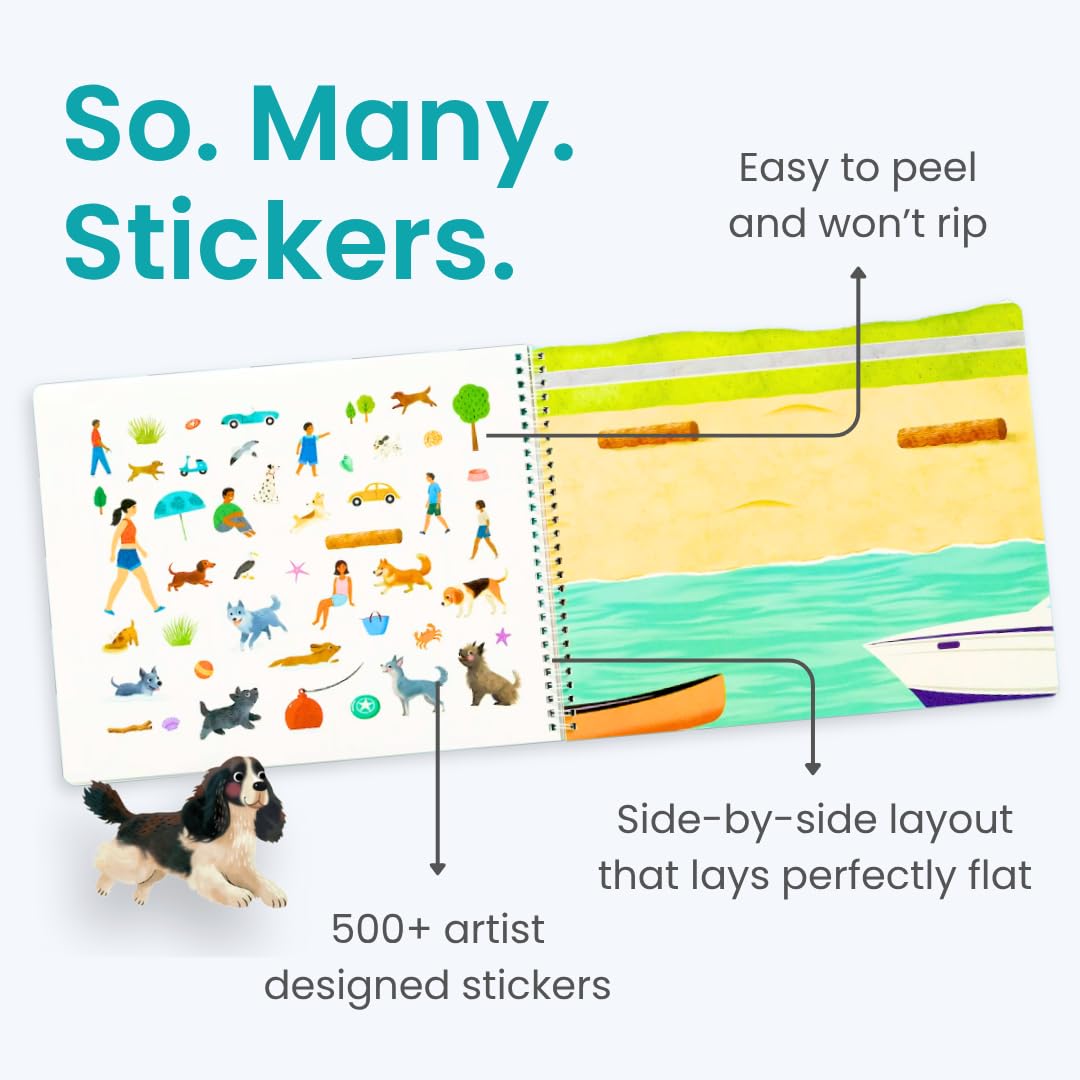 Cupkin Hello Dogs Sticker Book — 500+ Stickers, 12 Scenes & Coloring Pages for Kids 2–8