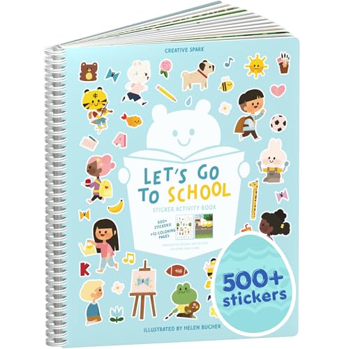 Cupkin Let’s Go to School Sticker Book – 500+ Stickers, 12 Scenes, 12 Coloring Pages for Kids 2–8
