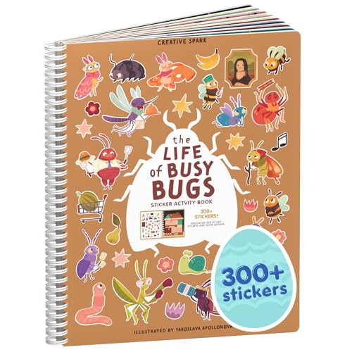 Cupkin Life of Busy Bugs Sticker Book – 300+ Stickers, 8 Scenes for Ages 2-8