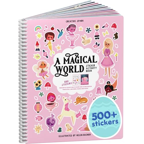 Cupkin Magical World Sticker Book: 500+ Stickers, 12 Scenes, Spiral-Bound (Ages 2-8)