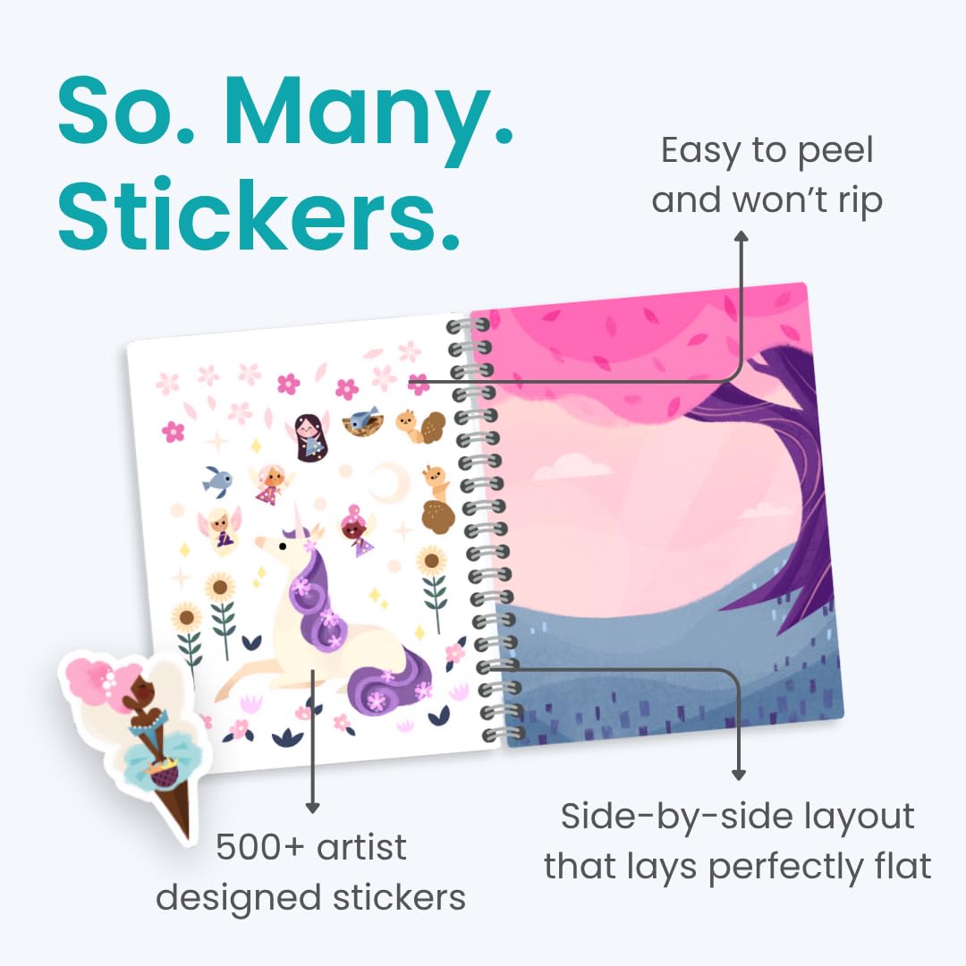 Cupkin Magical World Sticker Book: 500+ Stickers, 12 Scenes, Spiral-Bound (Ages 2-8)
