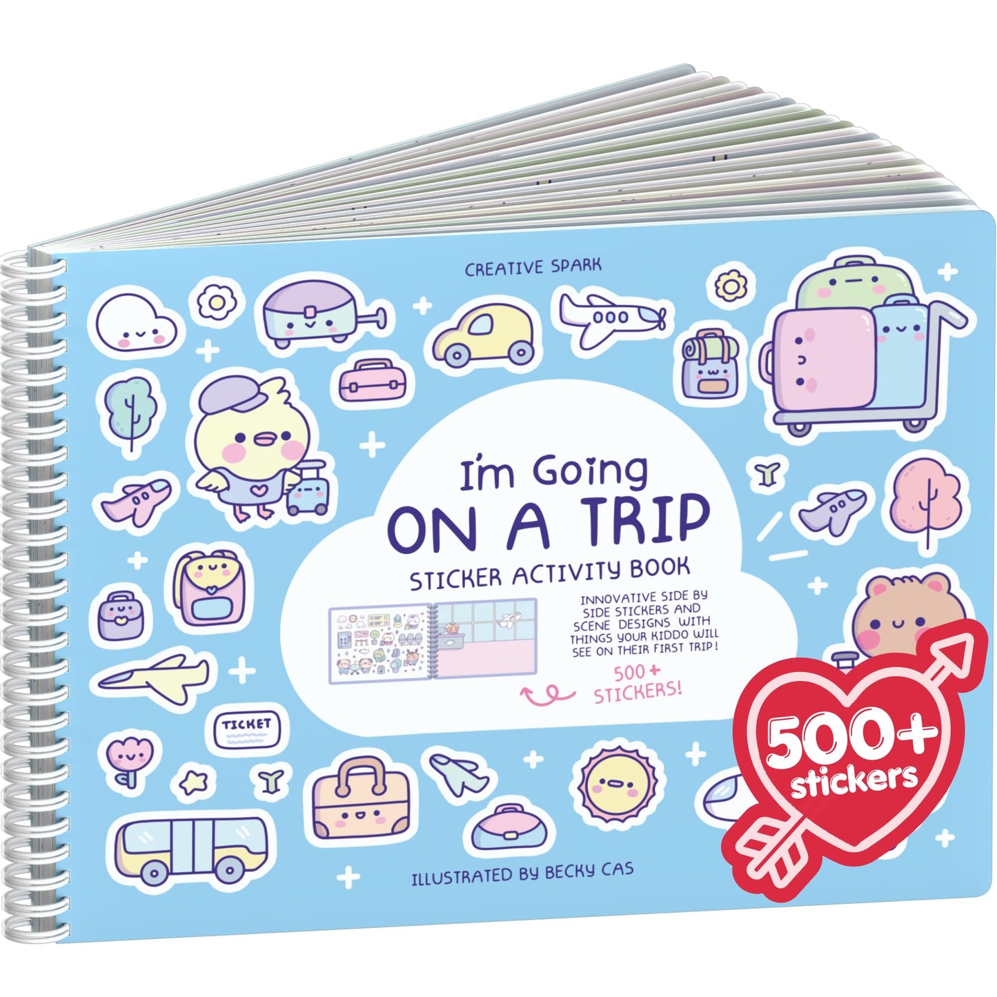 Cupkin My First Trip 500+ Kids Sticker Book - Travel Activity & Coloring (Ages 2-8)