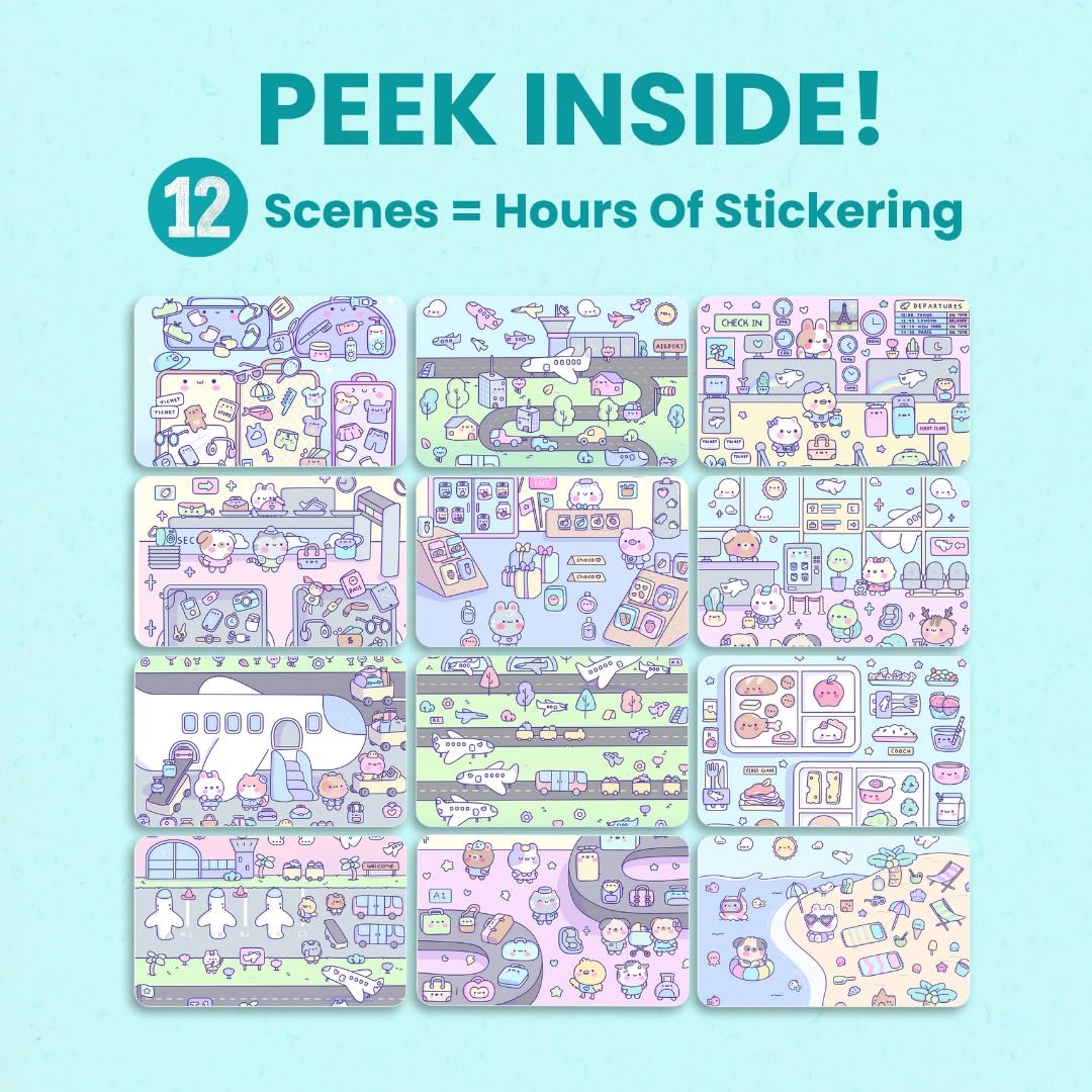 Cupkin My First Trip 500+ Kids Sticker Book - Travel Activity & Coloring (Ages 2-8)