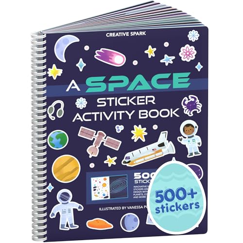 Cupkin Outer Space Sticker Book for Kids – 500+ Stickers, 12 Scenes, 12 Coloring Pages