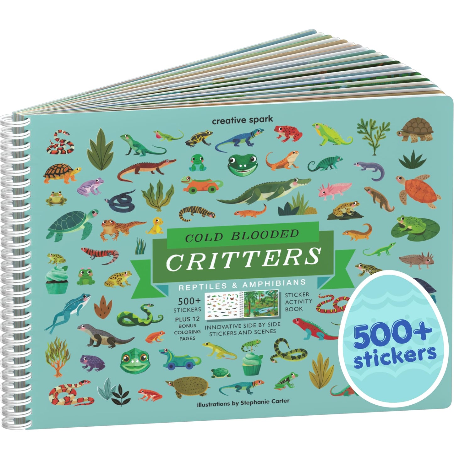 Cupkin Reptiles Sticker Book for Kids 2-8 | Travel Activity