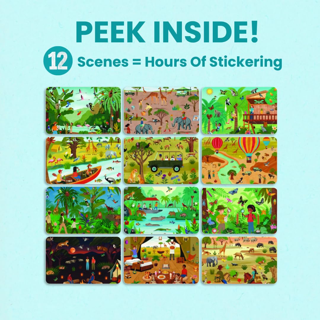 Cupkin Safari Animals Sticker Book – 500+ Stickers, Travel Activity for Kids 2-8