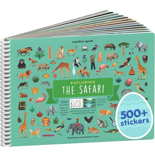 Cupkin Safari Animals Sticker Book – 500+ Stickers, Travel Activity for Kids 2-8