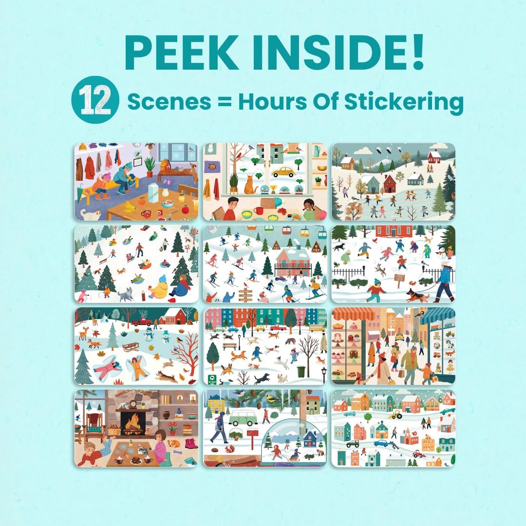 Cupkin Snow Day Sticker Book for Kids | 500+ Winter Activities