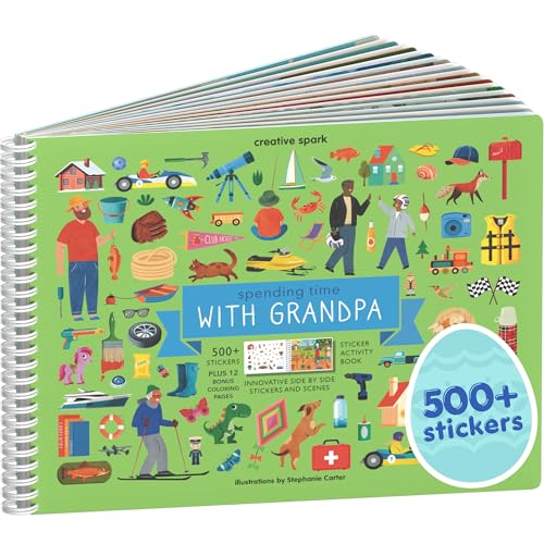 Cupkin Spending Time with Grandpa Sticker Book - 500+ Stickers, 12 Scenes for Kids 2-8