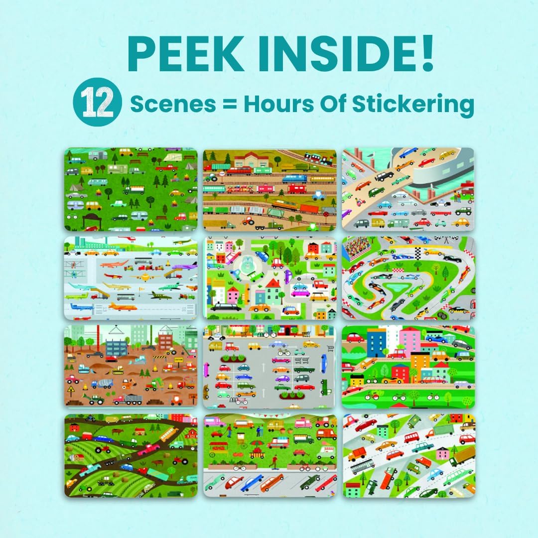 Cupkin 500+ Travel Sticker Book for Kids - Planes, Trains & Cars (Ages 2-8)
