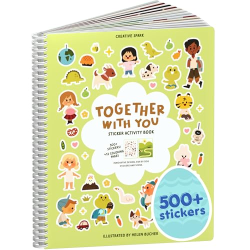 Cupkin Together with You: 500+ Sticker Book for Kids 2-8 — 12 Coloring Pages