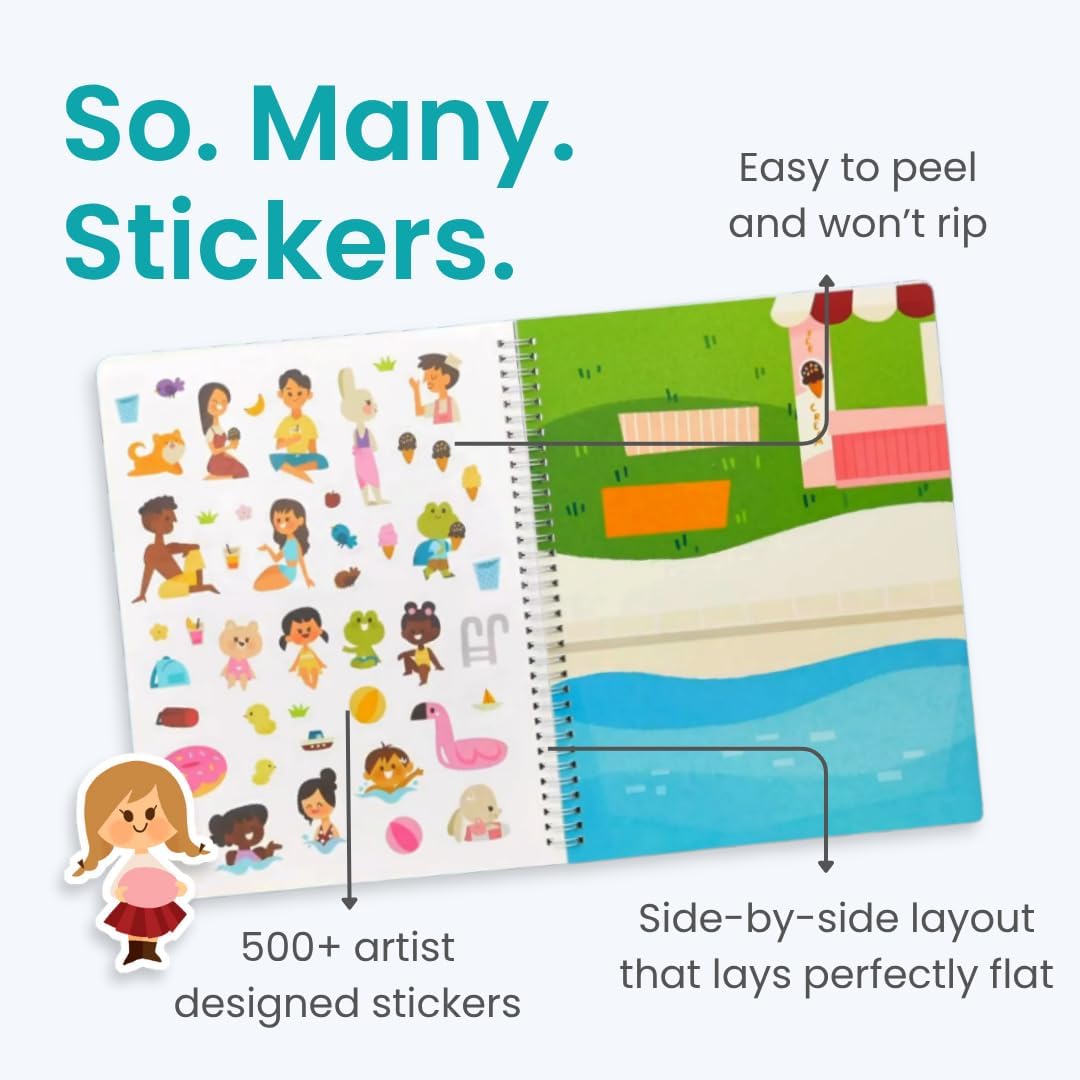 Cupkin Together with You: 500+ Sticker Book for Kids 2-8 — 12 Coloring Pages