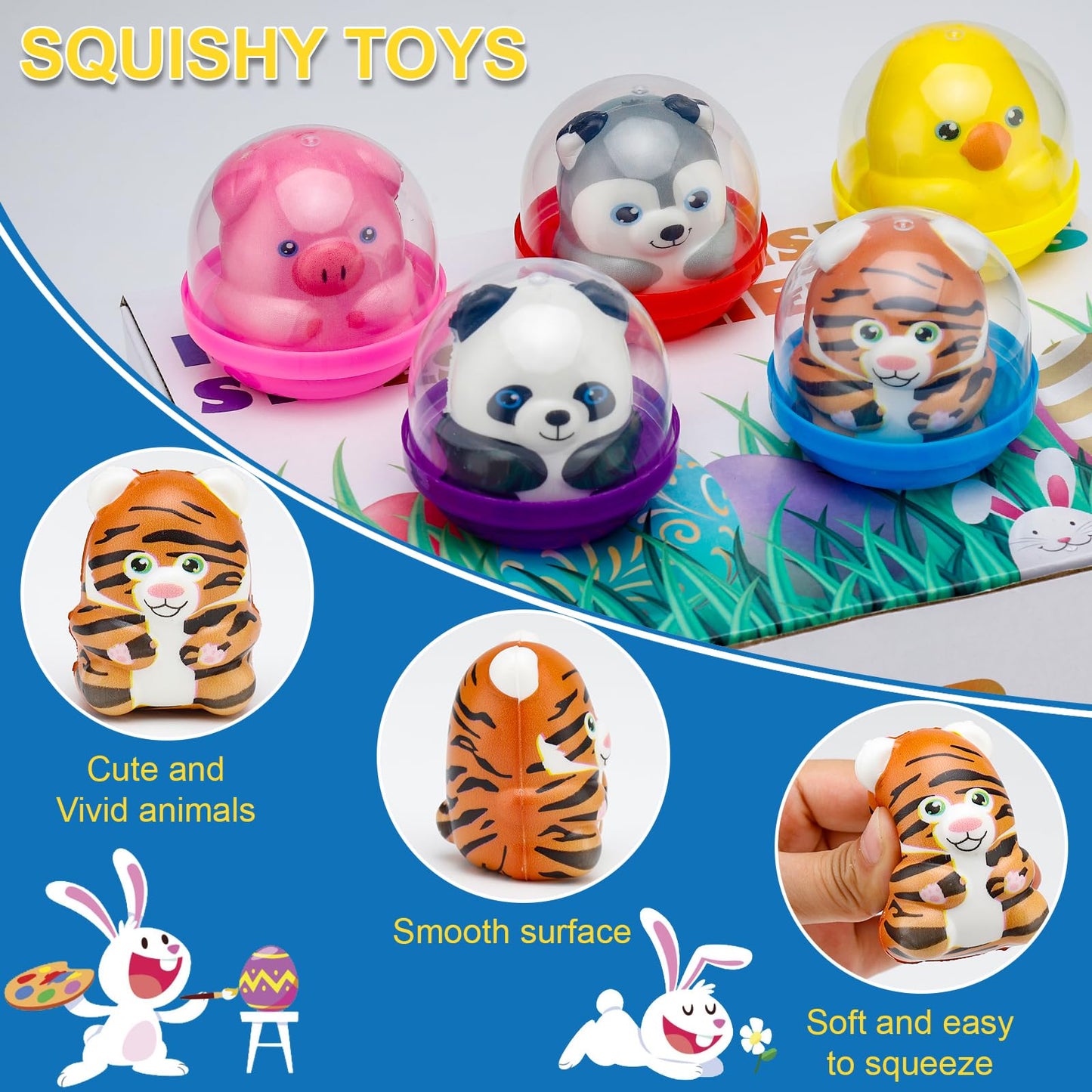 Curibble 10 Packs Party Favors & Easter Basket Stuffers – Slow Rising Squishies for Kids
