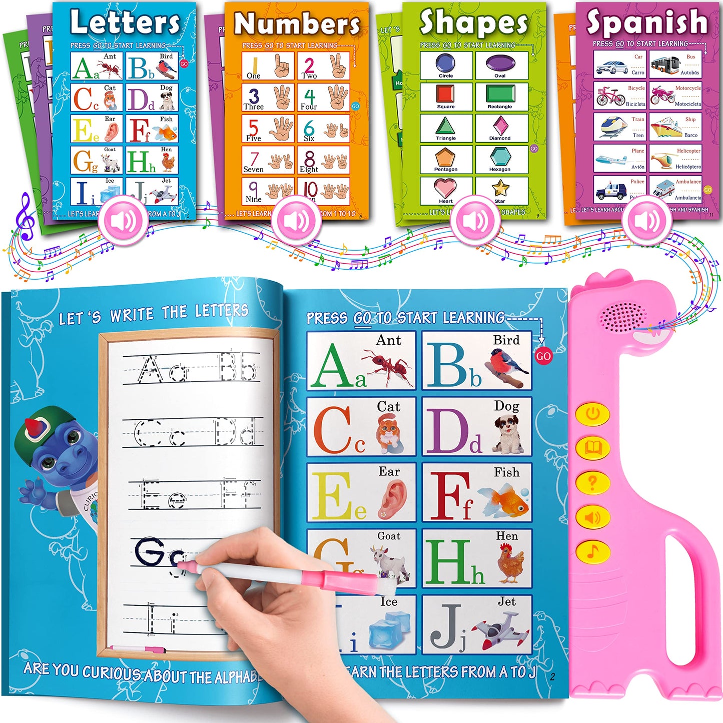 Curious 2 Learn ABC Sound Book for Toddlers 3–5 – Bilingual English & Spanish